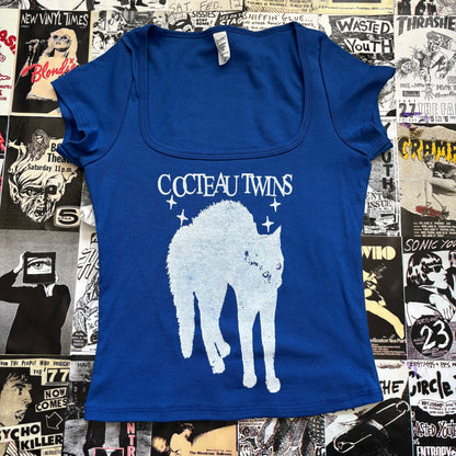 COCTEAU  royal blue square neck baby tee