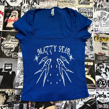 MAZZY  royal blue square neck baby tee