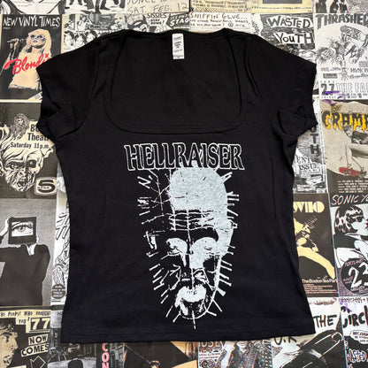 HELL black square neck baby tee