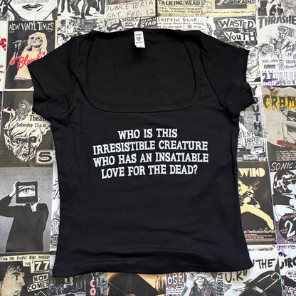 LYRICS black square neck baby tee