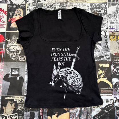 ETHEL black square neck baby tee