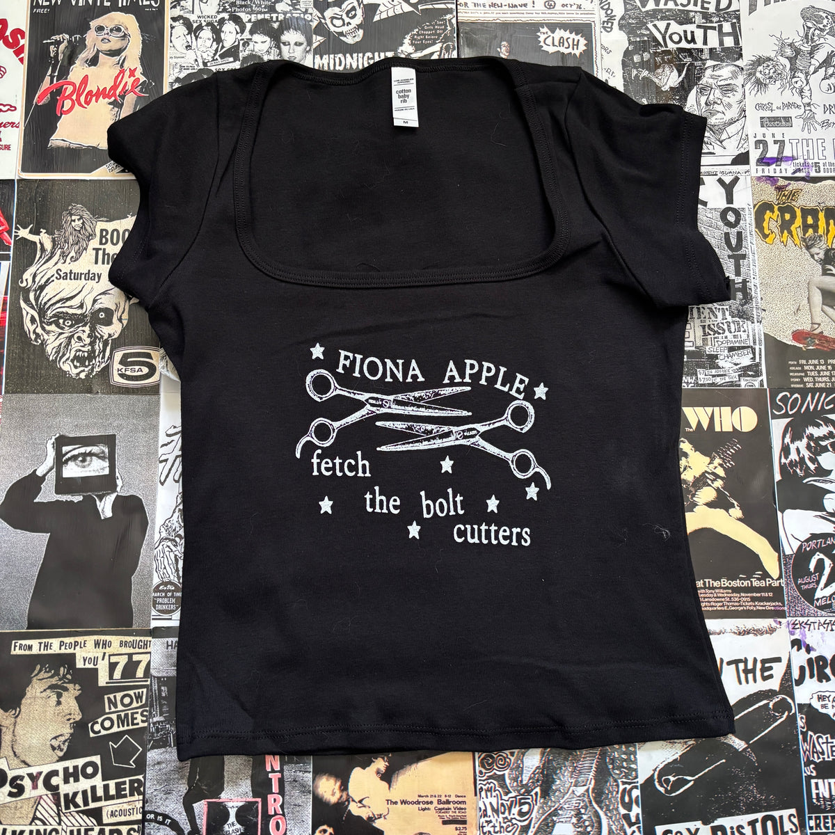 FIONA black square neck baby tee