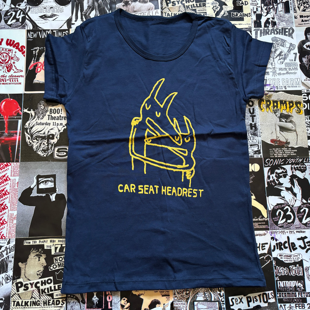 CAR SEAT navy/yellow babydoll tee SM/MED