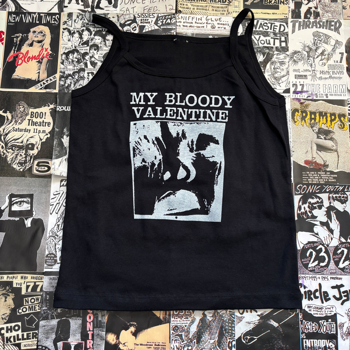 BLOODY  black/white baby tank MED/LAR