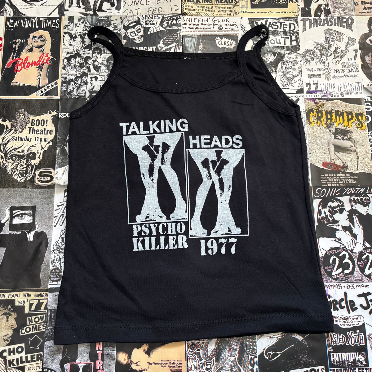 TALKING  black/white baby tank MED/LAR