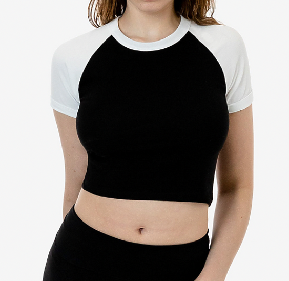 VENOM BROWN/CREAM RAGLAN CROP BABY TEE