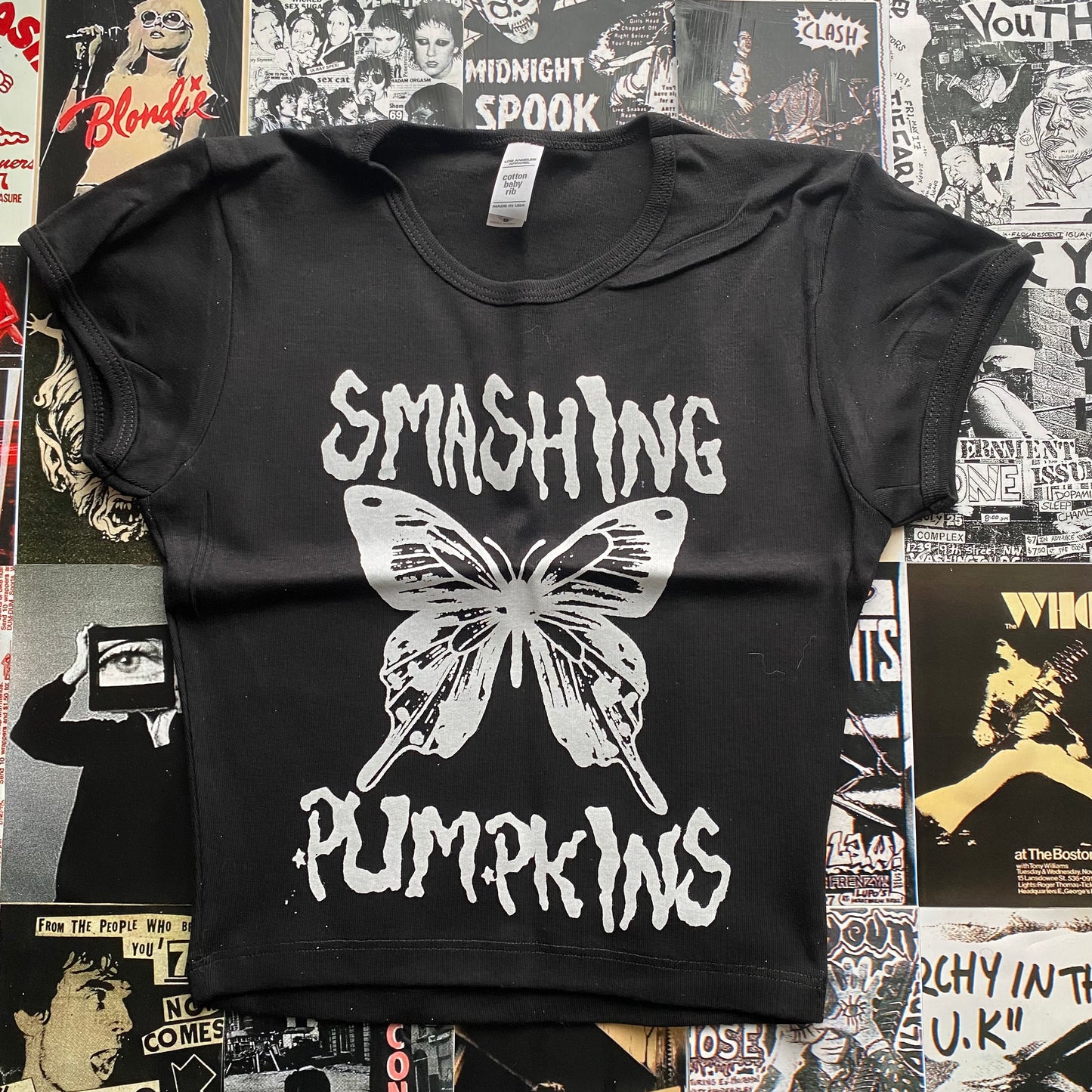 Smashing pumpkins butterfly black baby tee