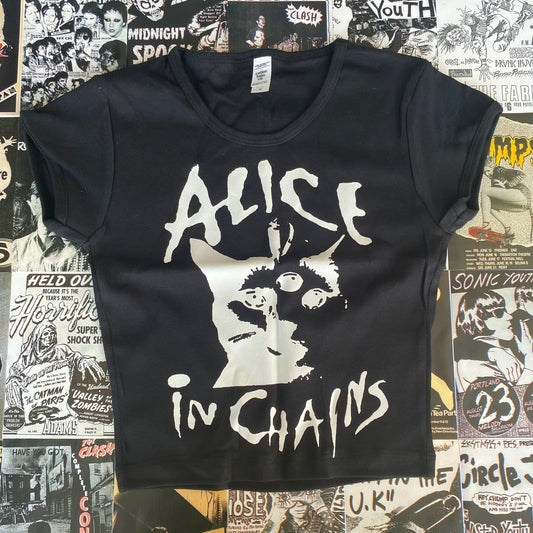Alice In Chains cat black baby tee