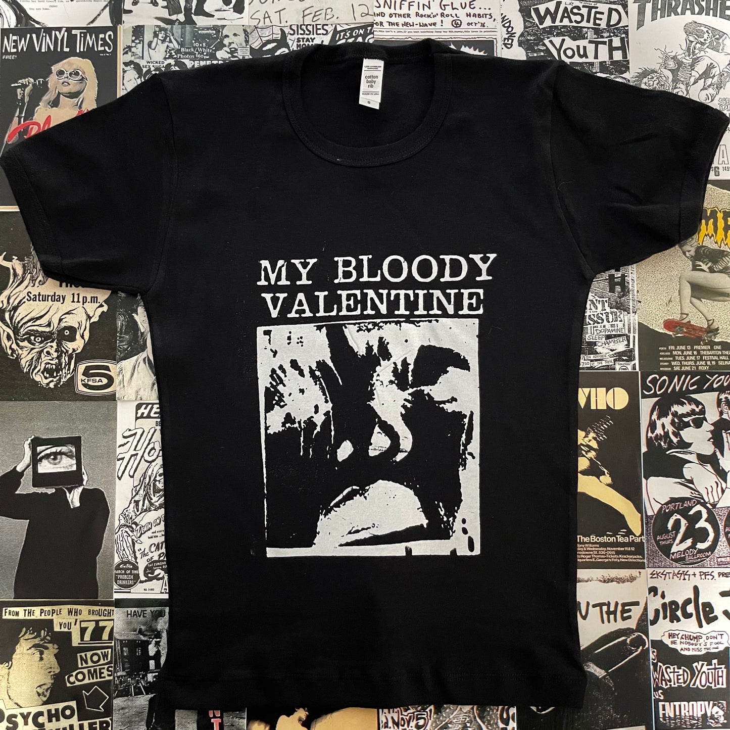 My bloody valentine black long baby tee