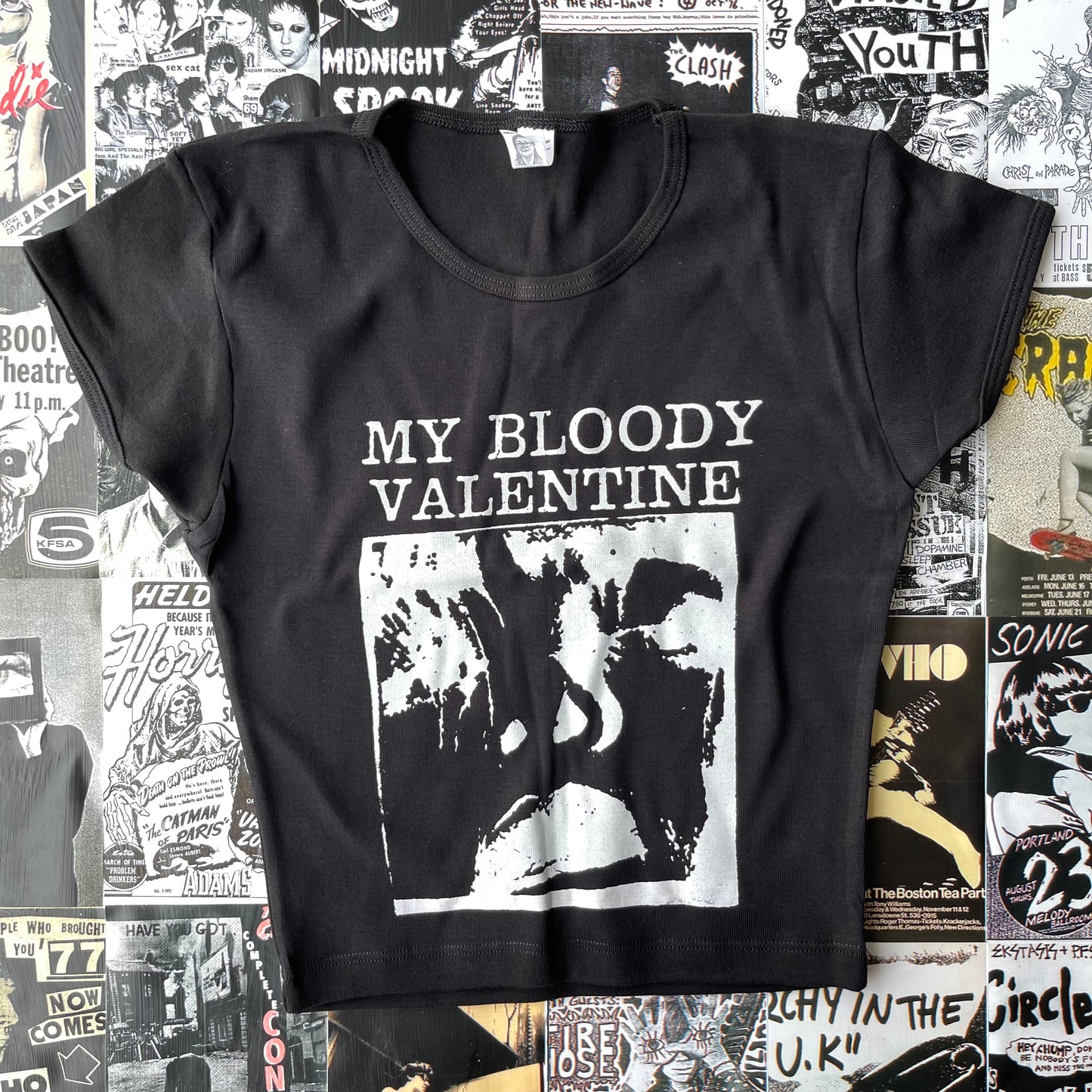 My bloody valentine black baby tee